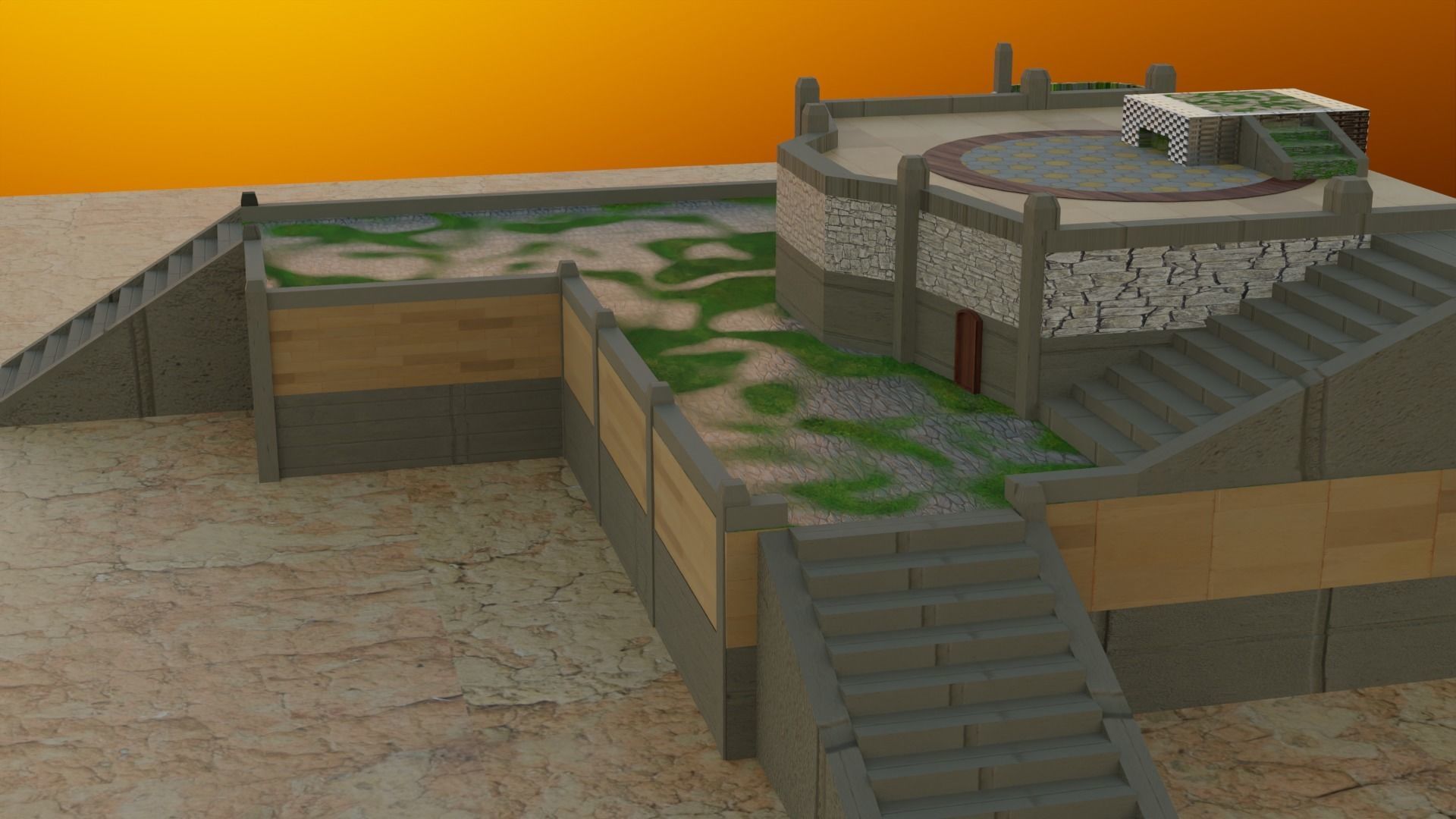 Game Map Design Low-poly 3D model_1