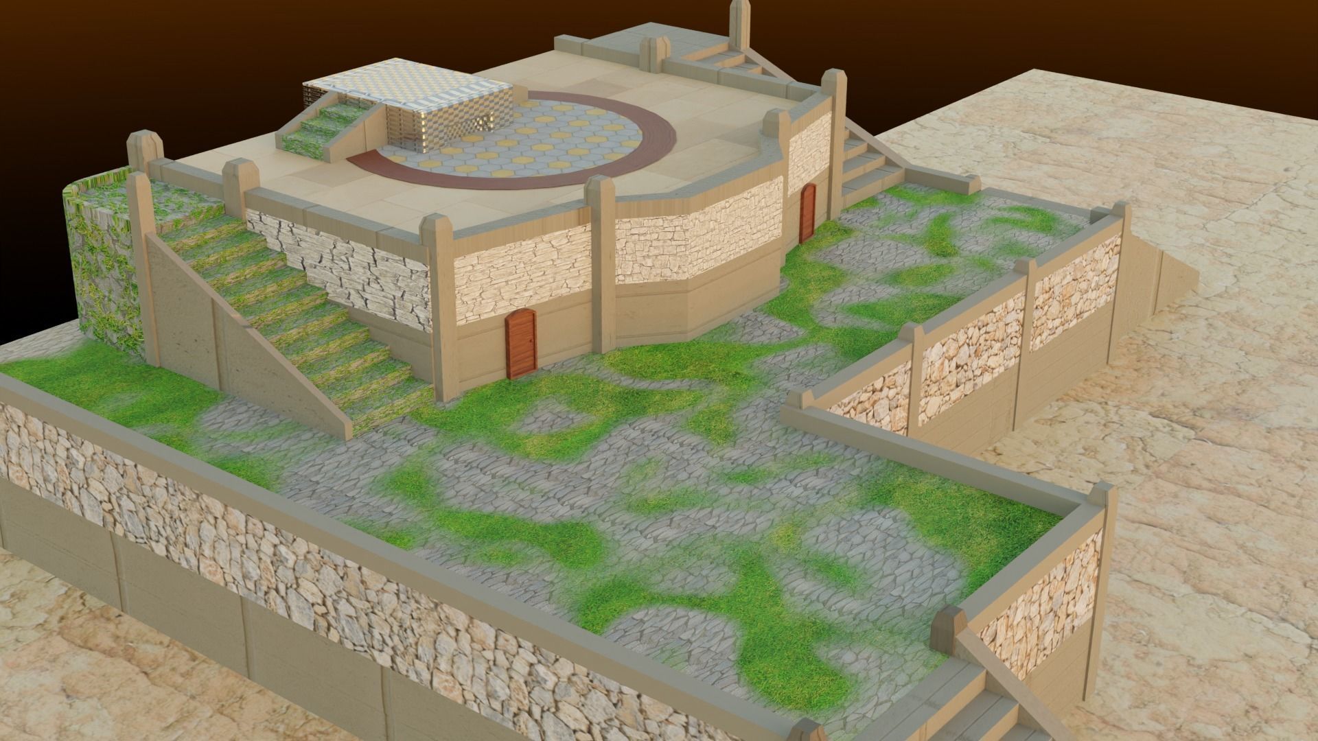 Game Map Design Low-poly 3D model_5