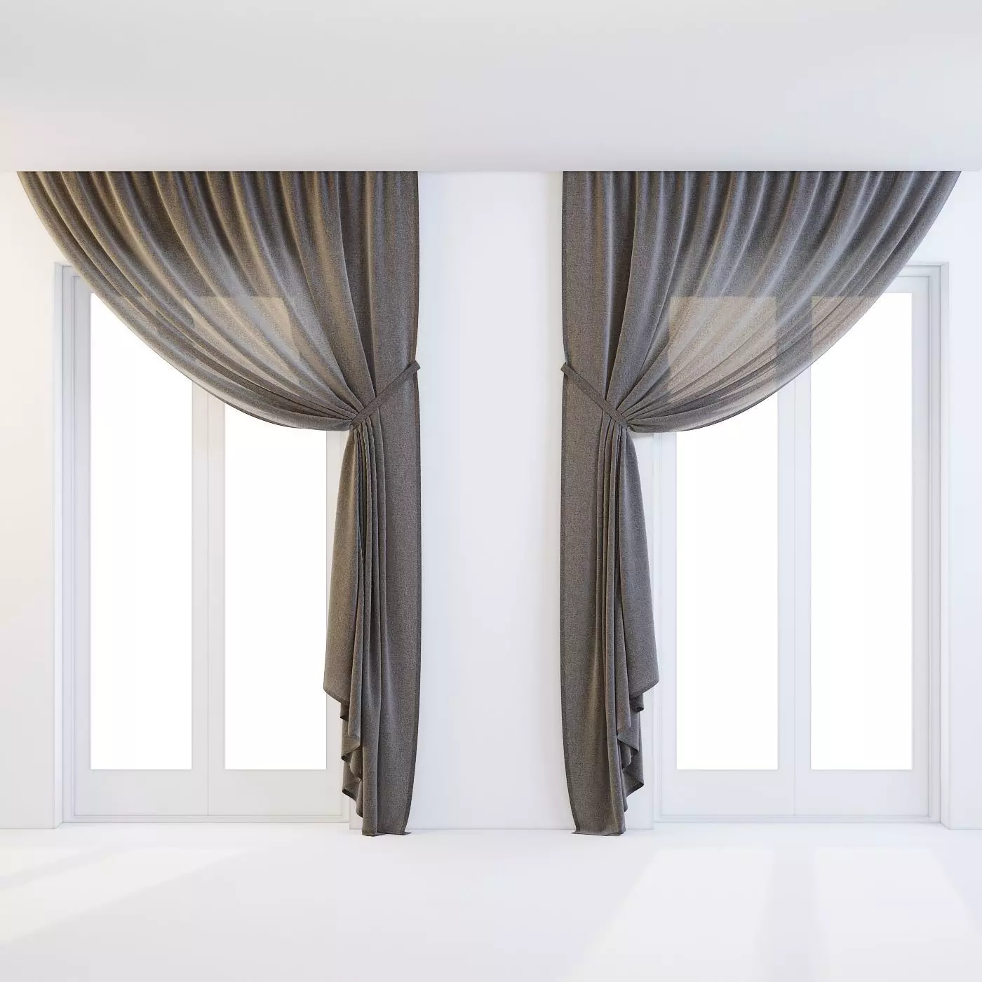 Cupped Curtains 3D model_0