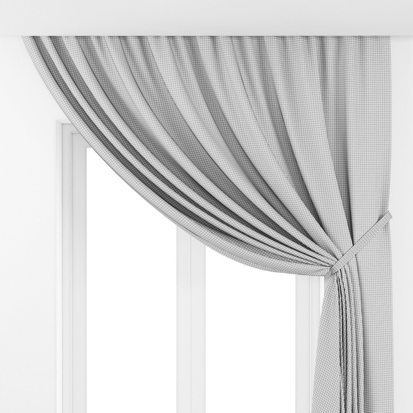 Cupped Curtains 3D model_3