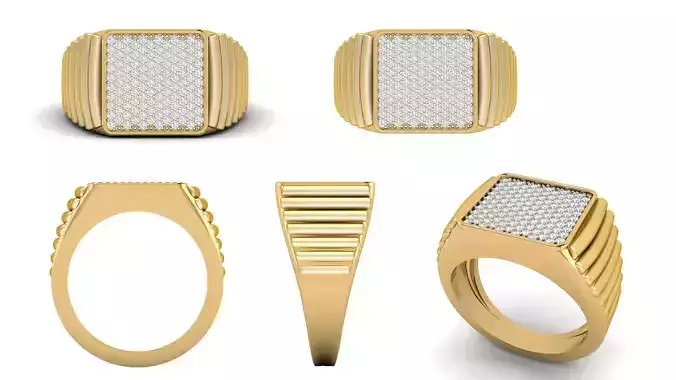 Gents Diamond Signet Ring  