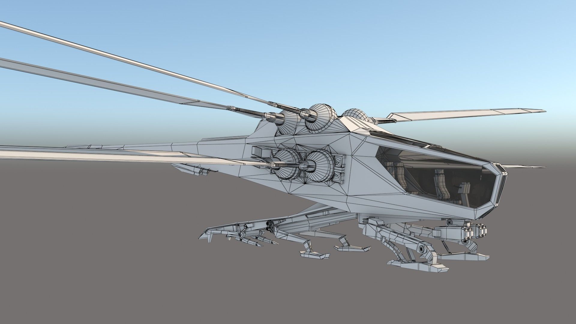 Ornithopter Dune Low-poly 3D model_18