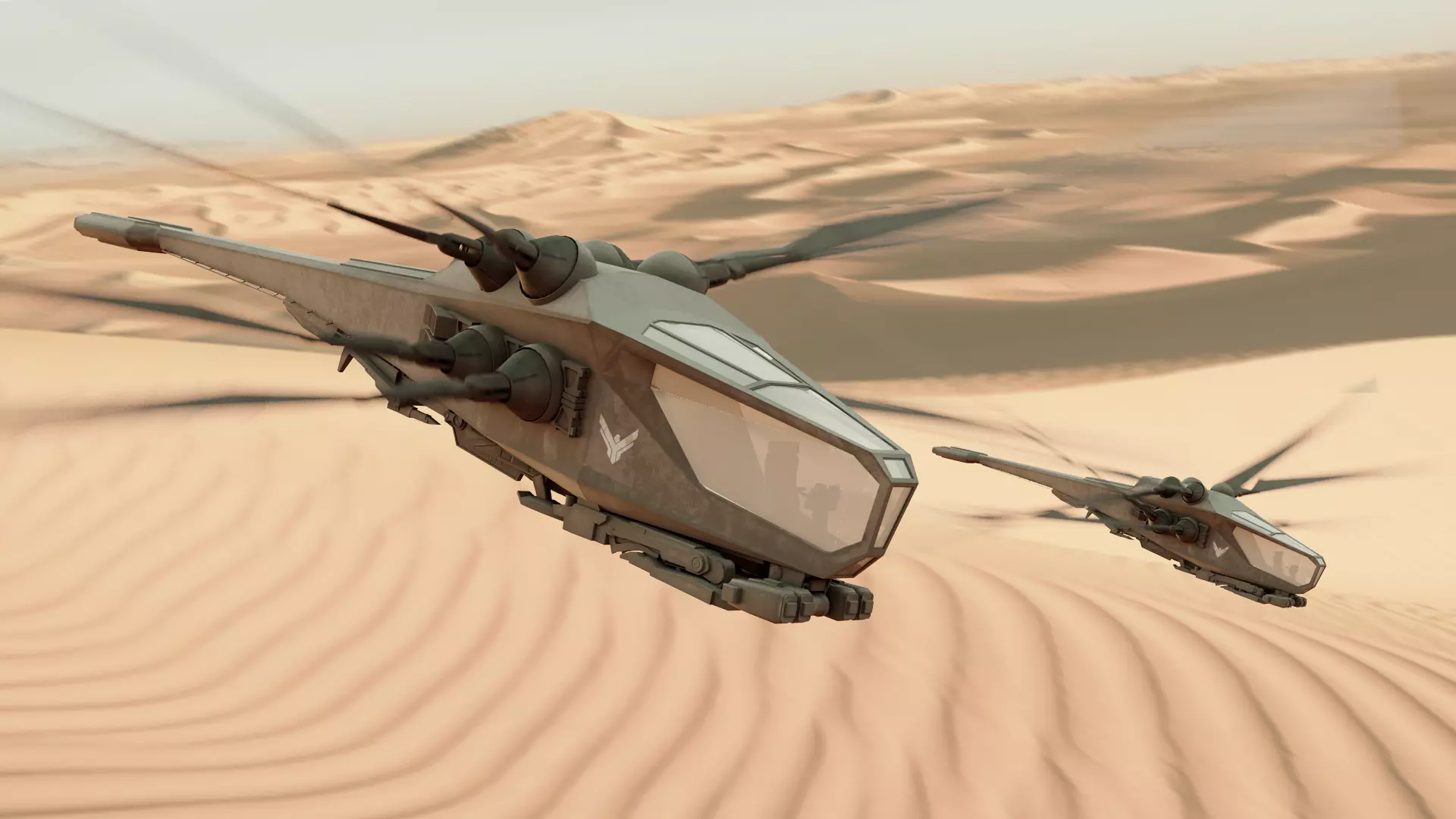 Ornithopter Dune Low-poly 3D model_0