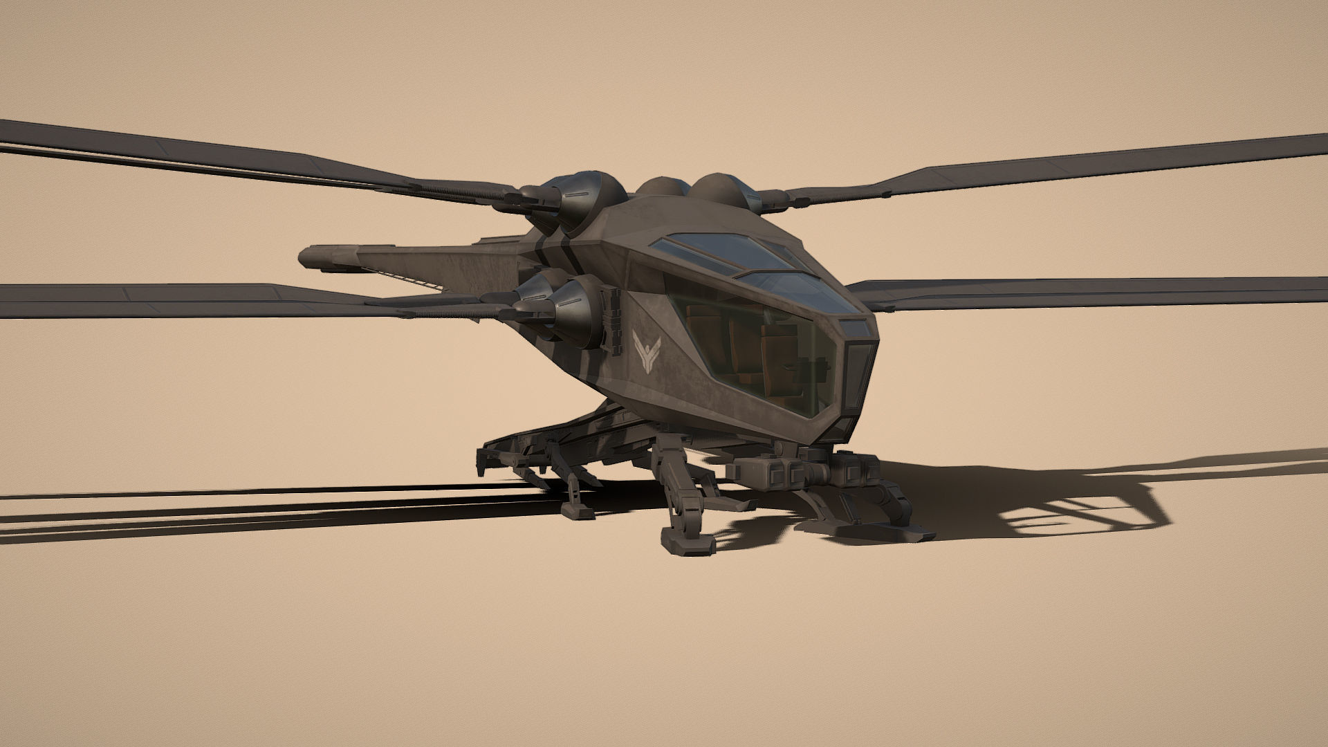 Ornithopter Dune Low-poly 3D model_2