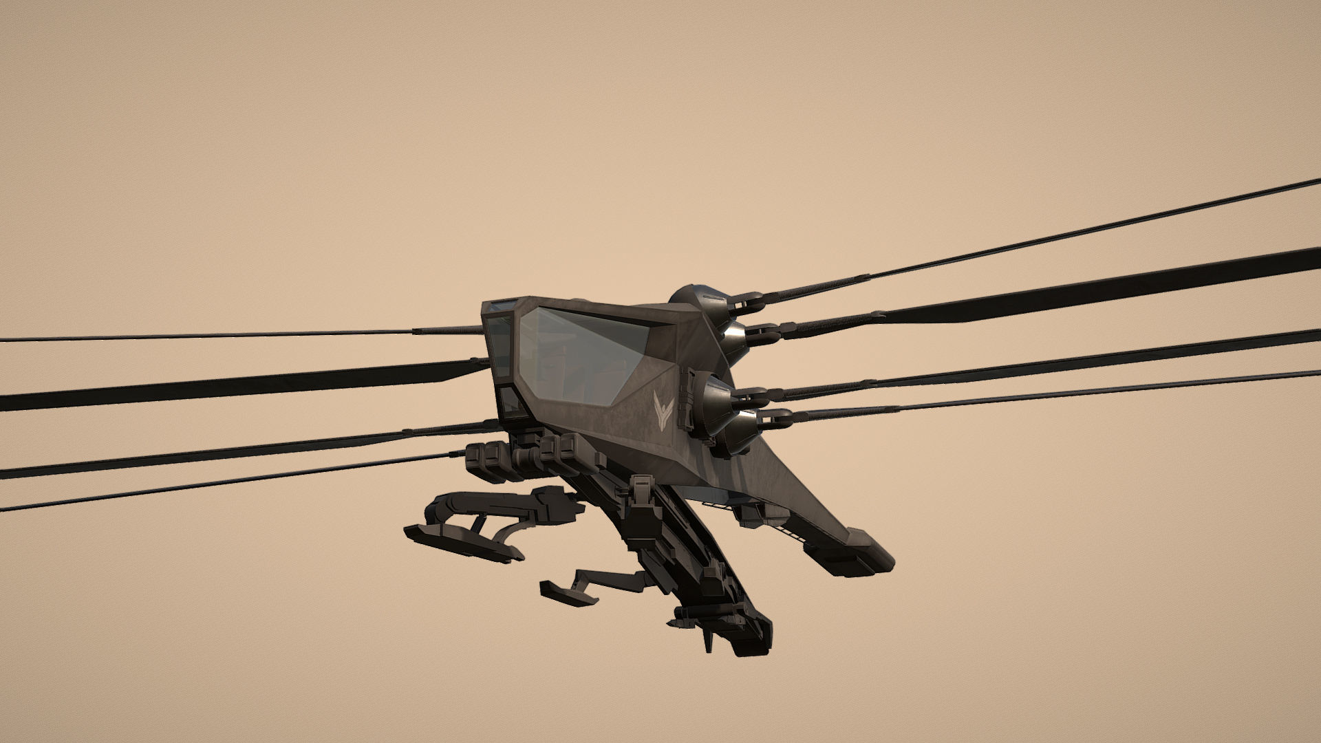 Ornithopter Dune Low-poly 3D model_14