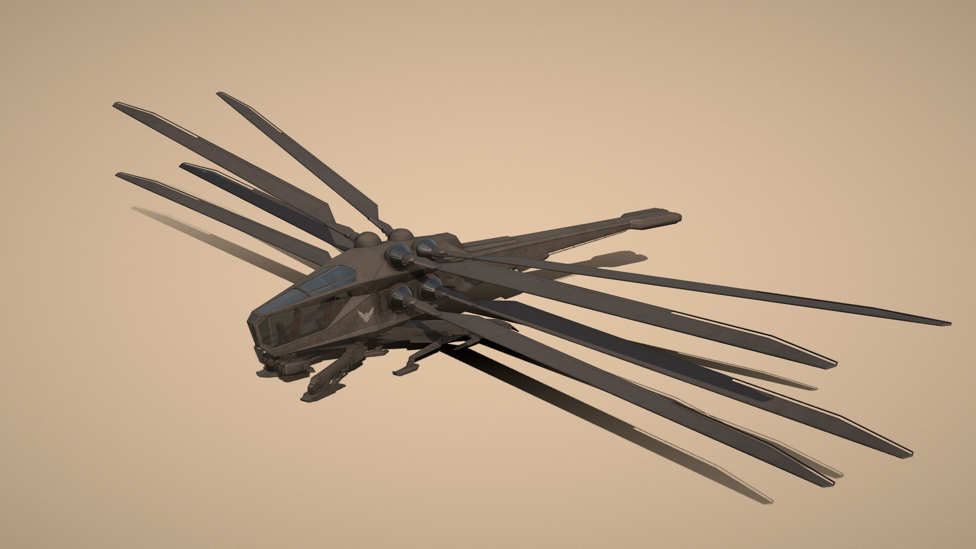Ornithopter Dune Low-poly 3D model_1