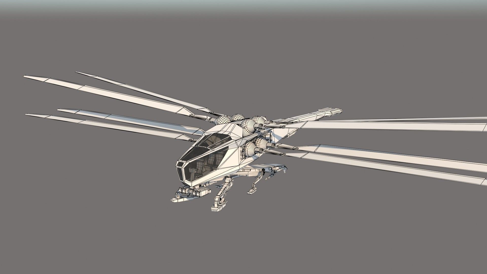 Ornithopter Dune Low-poly 3D model_17