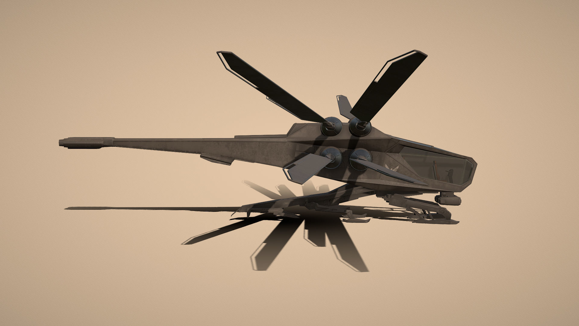 Ornithopter Dune Low-poly 3D model_7