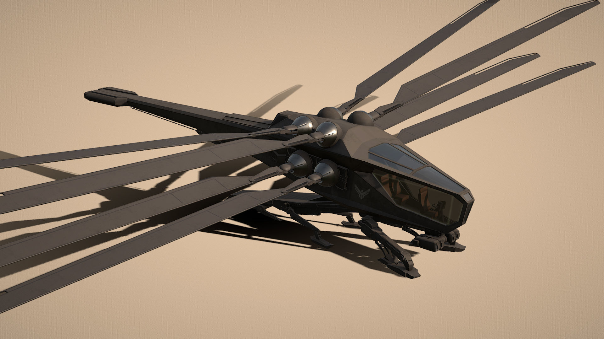 Ornithopter Dune Low-poly 3D model_4