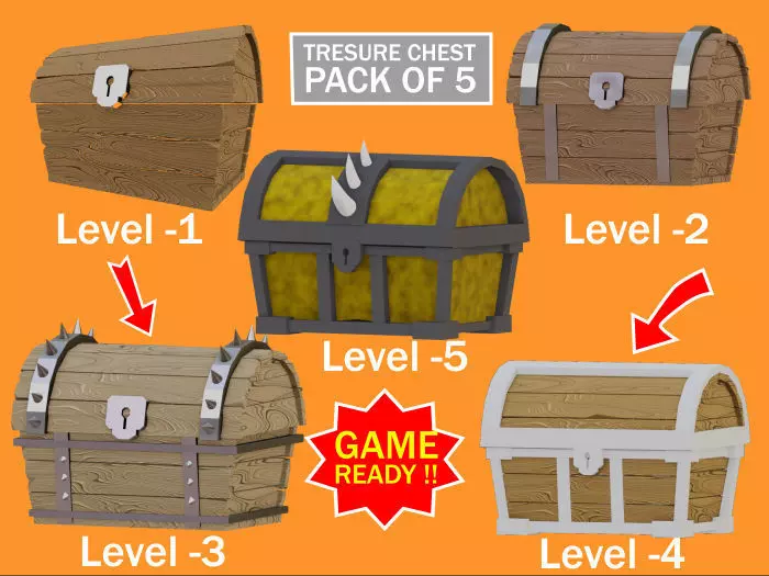 Treasure chest - Pack of Five