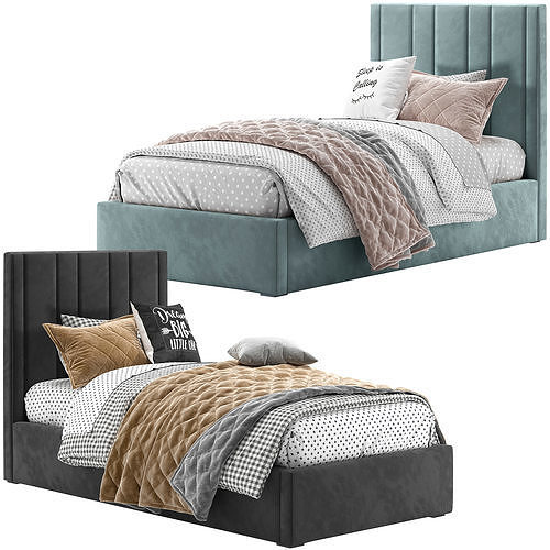 RH TEAGAN UPHOLSTERED PLATFORM TWIN BED 3D model