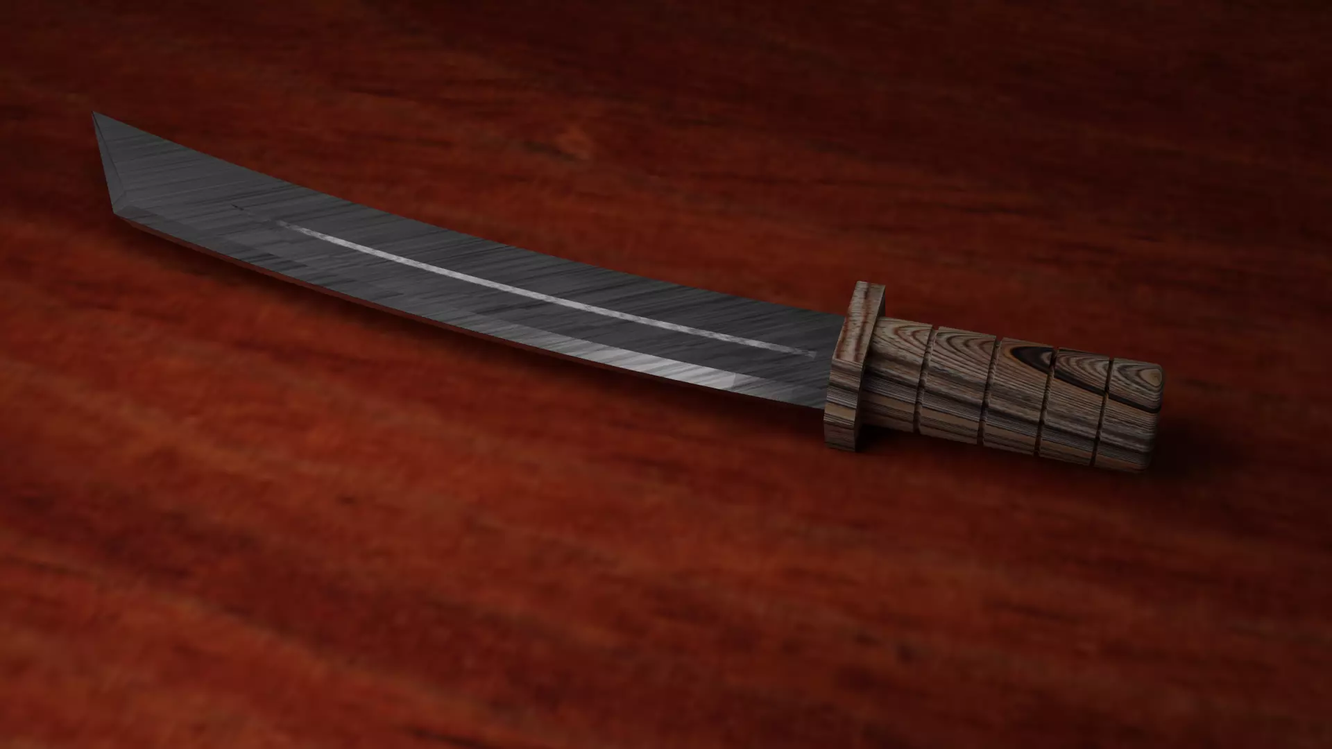 Machete knife Free low-poly 3D model