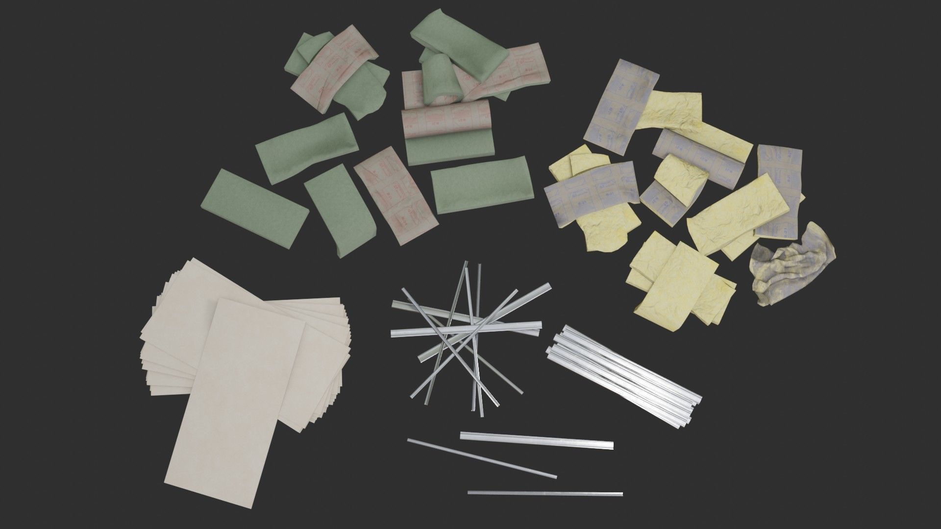 Plaster Plates and Insulations Low-poly 3D model_6