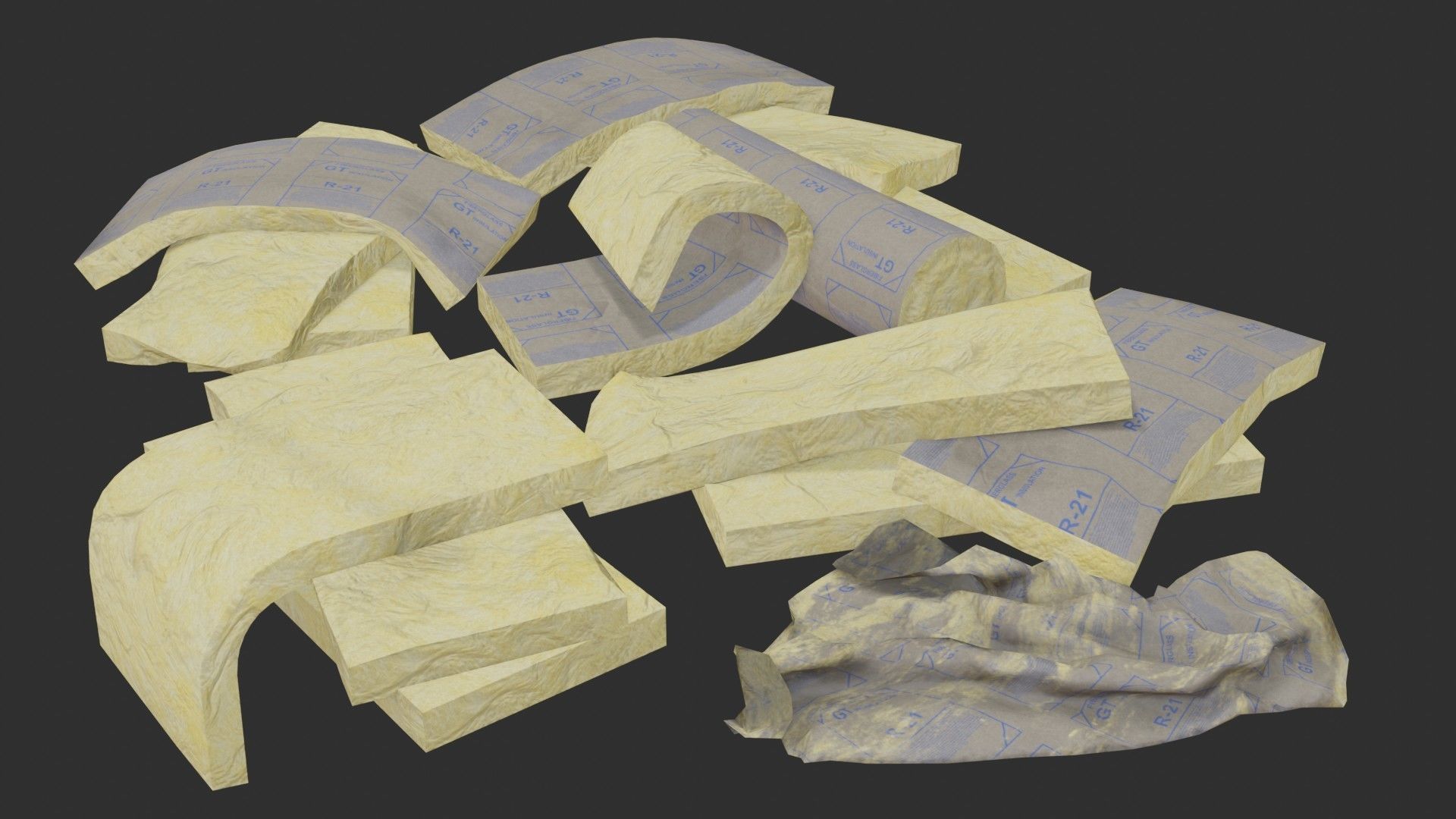 Plaster Plates and Insulations Low-poly 3D model_9