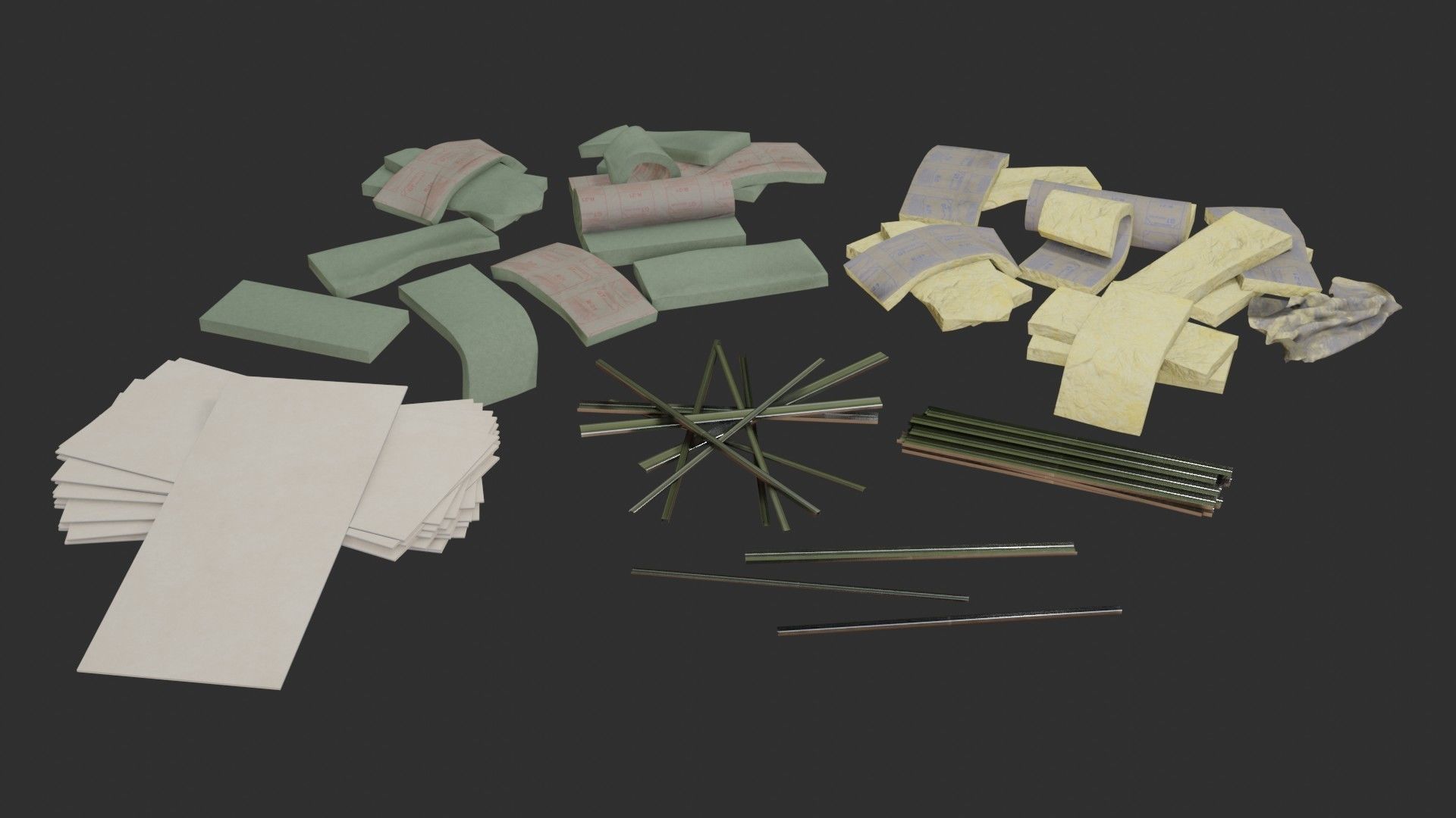 Plaster Plates and Insulations Low-poly 3D model_5