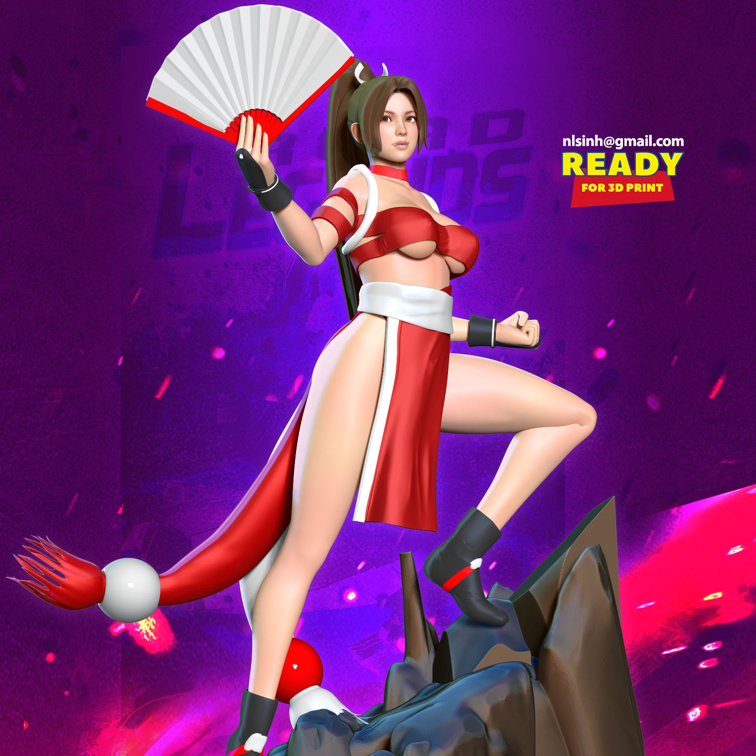 Mai Shiranui 3D print model_29
