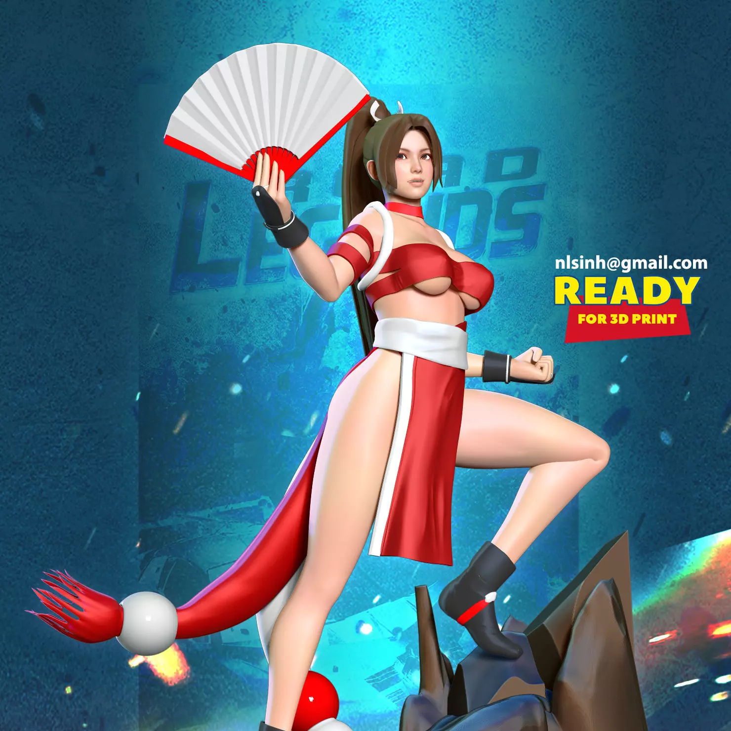 Mai Shiranui 3D print model_0