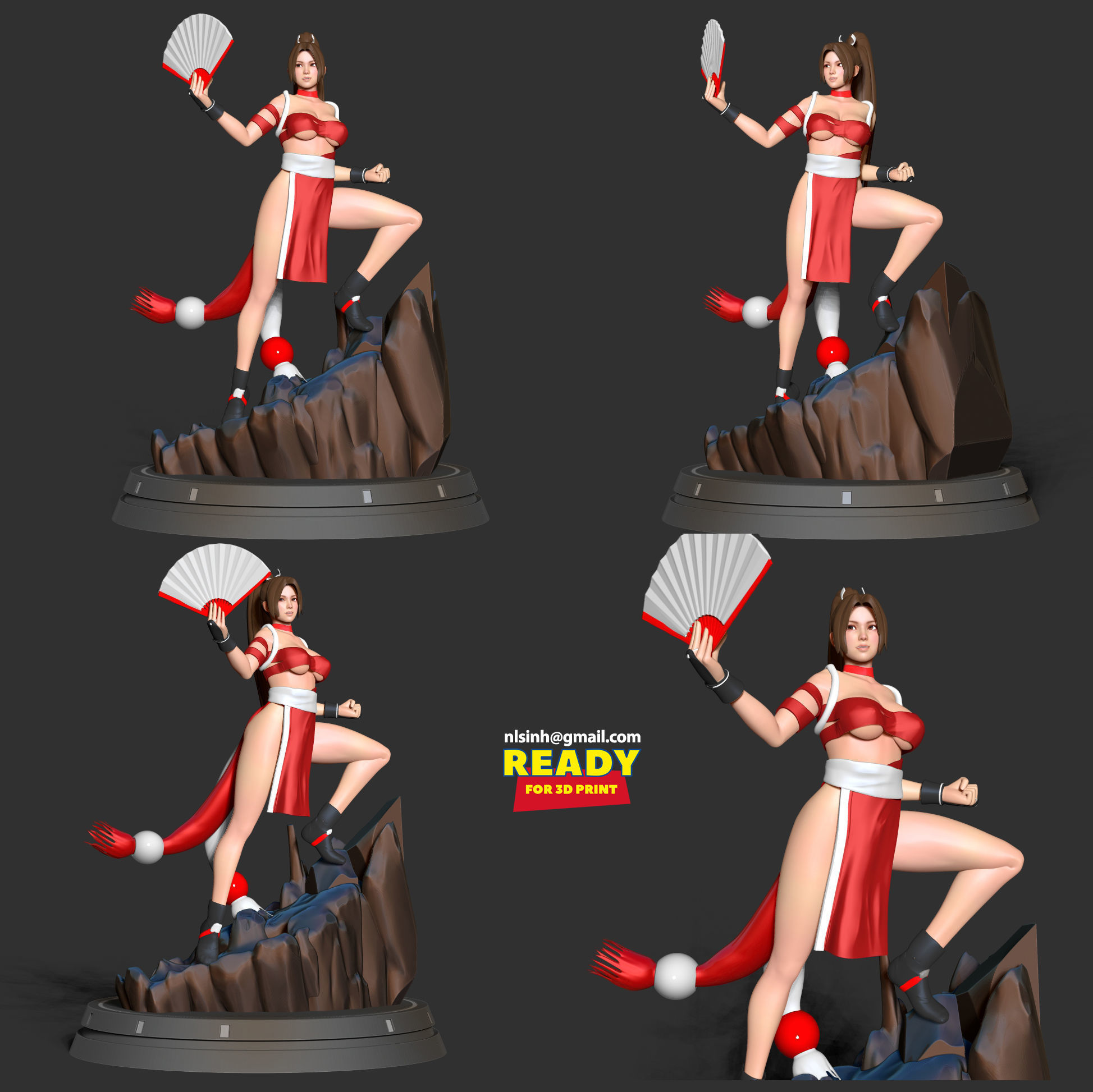 Mai Shiranui 3D print model_9