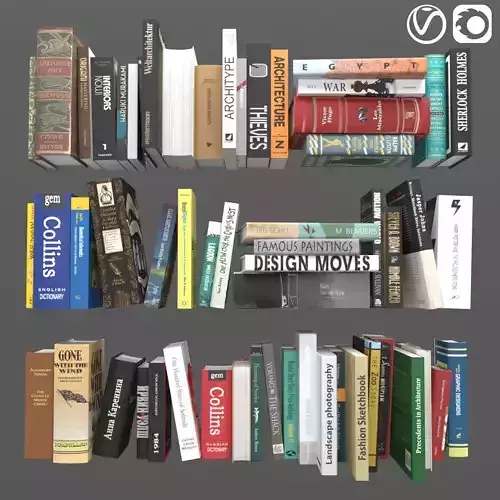 Books collection set bookshelves with