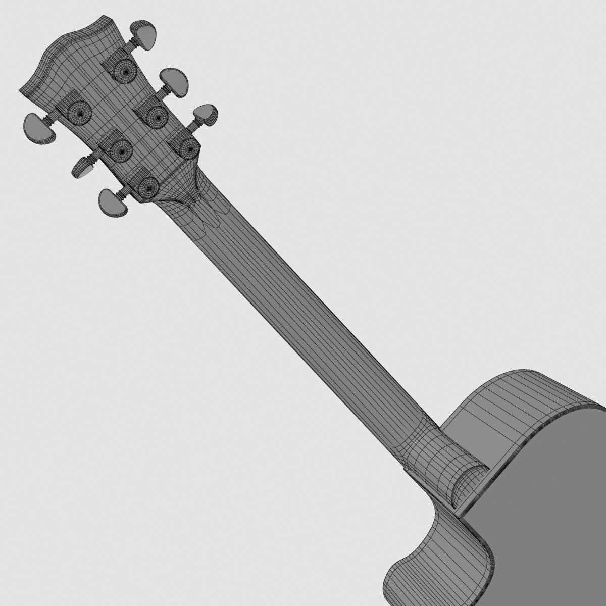 Acoustic Guitar Yamaha APX 3D model_11