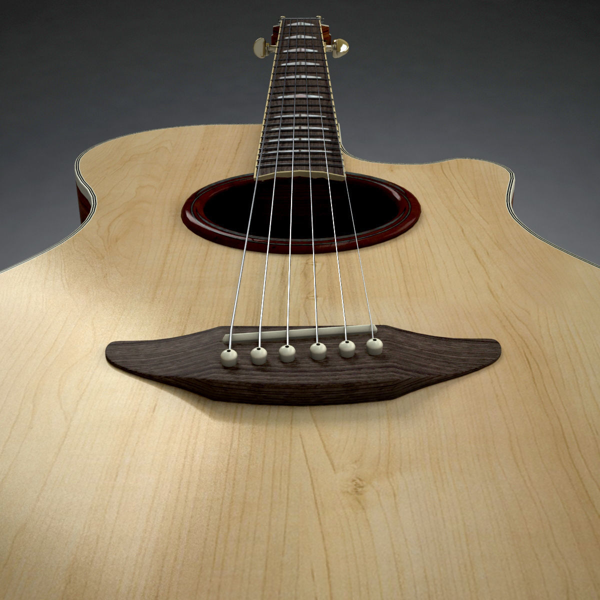 Acoustic Guitar Yamaha APX 3D model_2