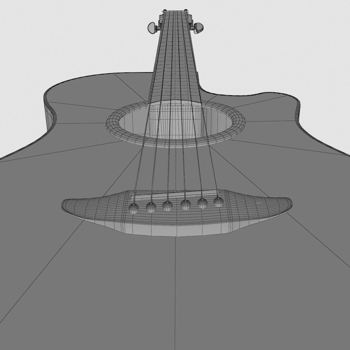 Acoustic Guitar Yamaha APX 3D model_9