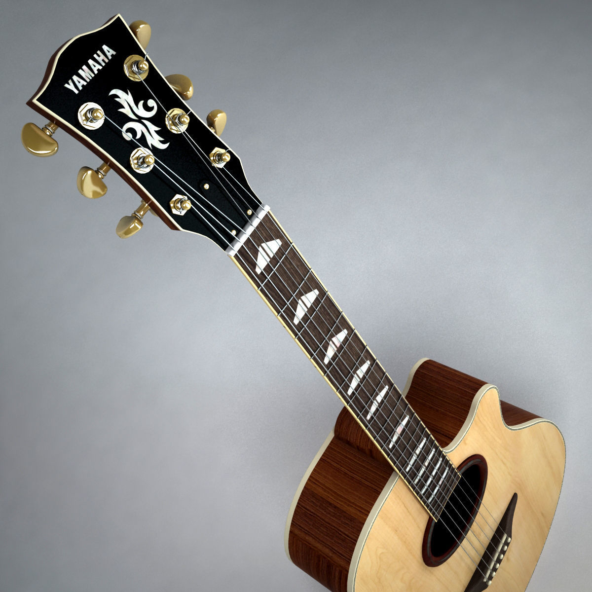 Acoustic Guitar Yamaha APX 3D model_1