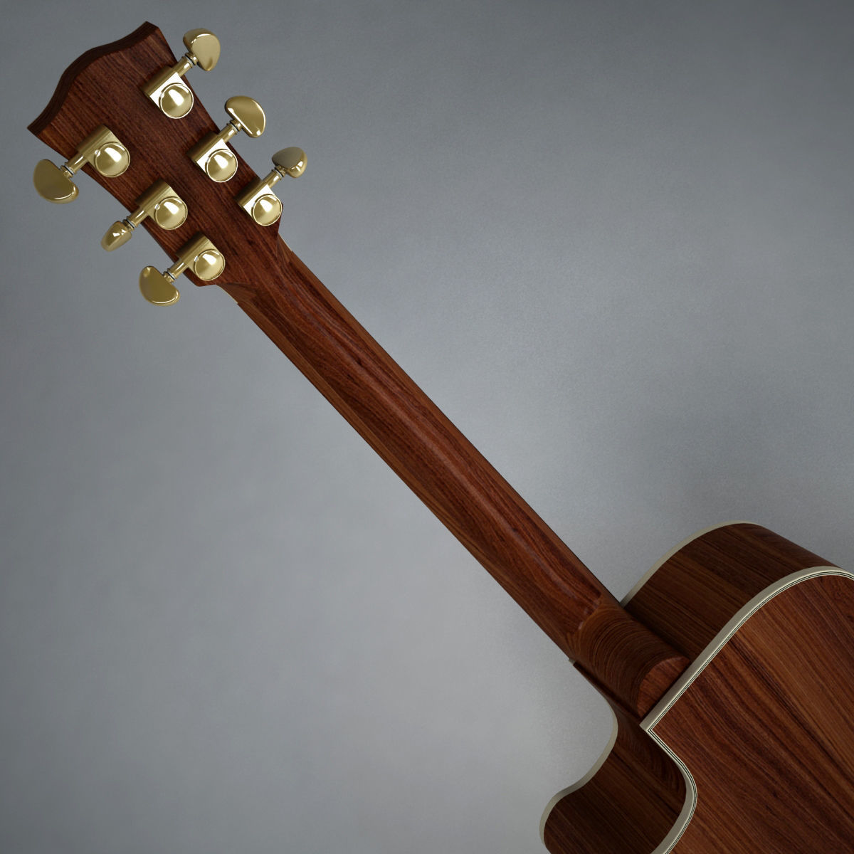 Acoustic Guitar Yamaha APX 3D model_4