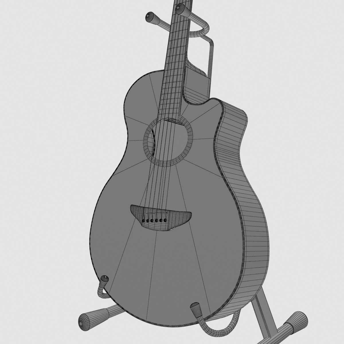 Acoustic Guitar Yamaha APX 3D model_12