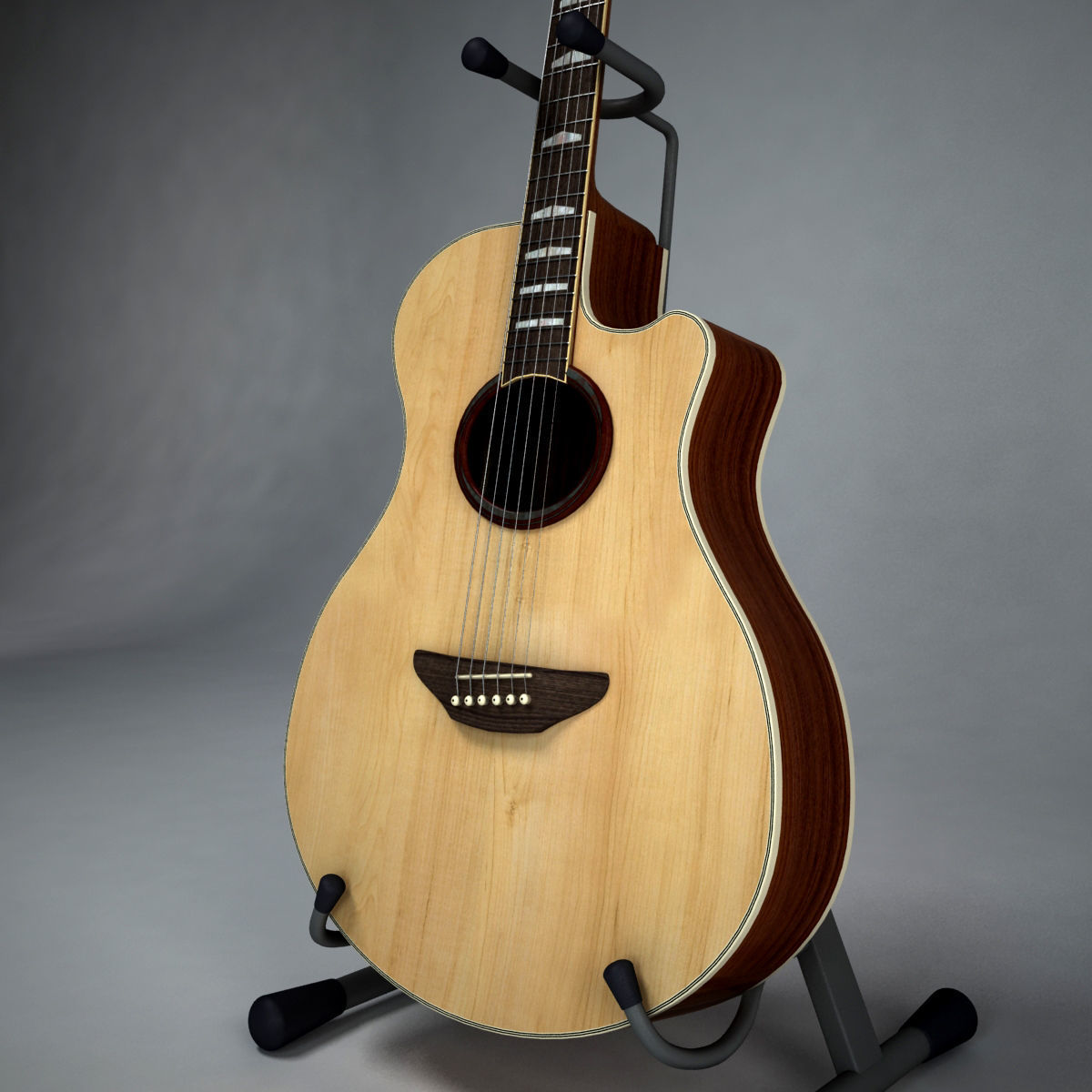 Acoustic Guitar Yamaha APX 3D model_5
