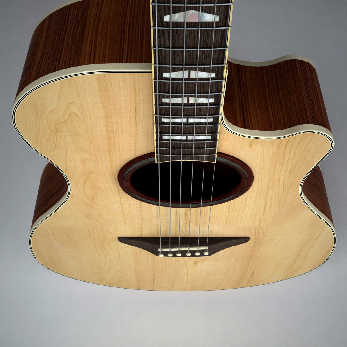 Acoustic Guitar Yamaha APX 3D model_6
