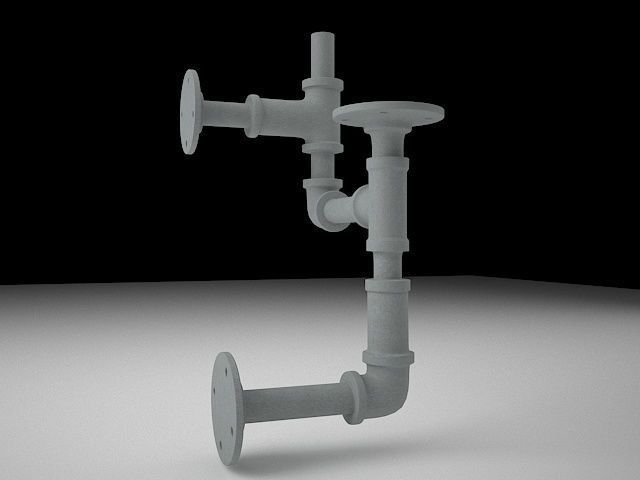 pipe  assembly 3D model_2