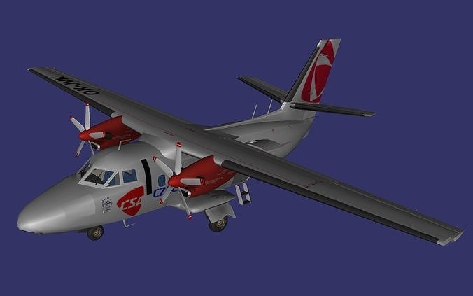 Let L410 Turbolet Free low-poly 3D model