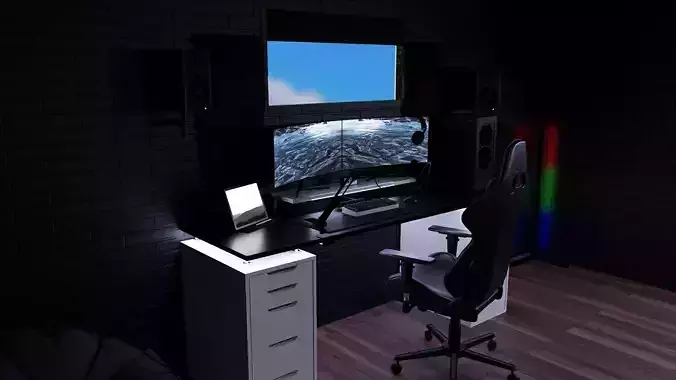 3d modern gaming room for blender