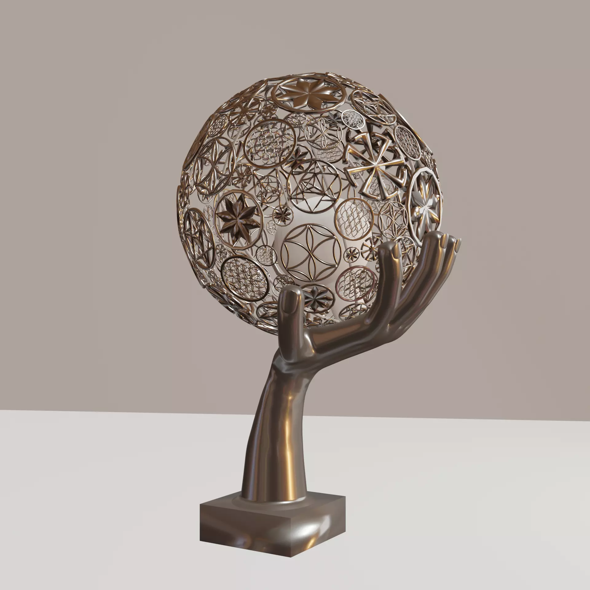 astral-table-lamp hand holding metal globe 3D model_0