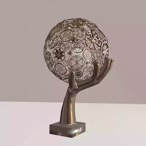 astral-table-lamp hand holding metal globe