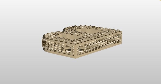 B pendant necklace with gems 3D print model_3