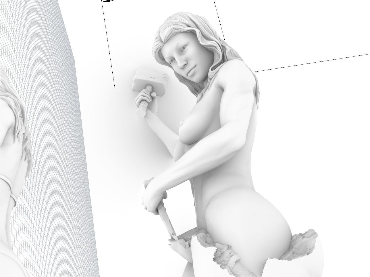 Woman Sport and fitness 3d model  3D print model_6