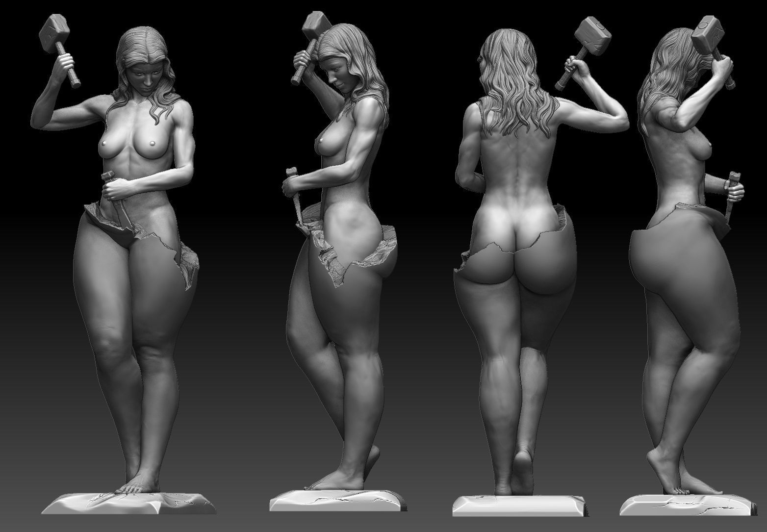 Woman Sport and fitness 3d model  3D print model_7