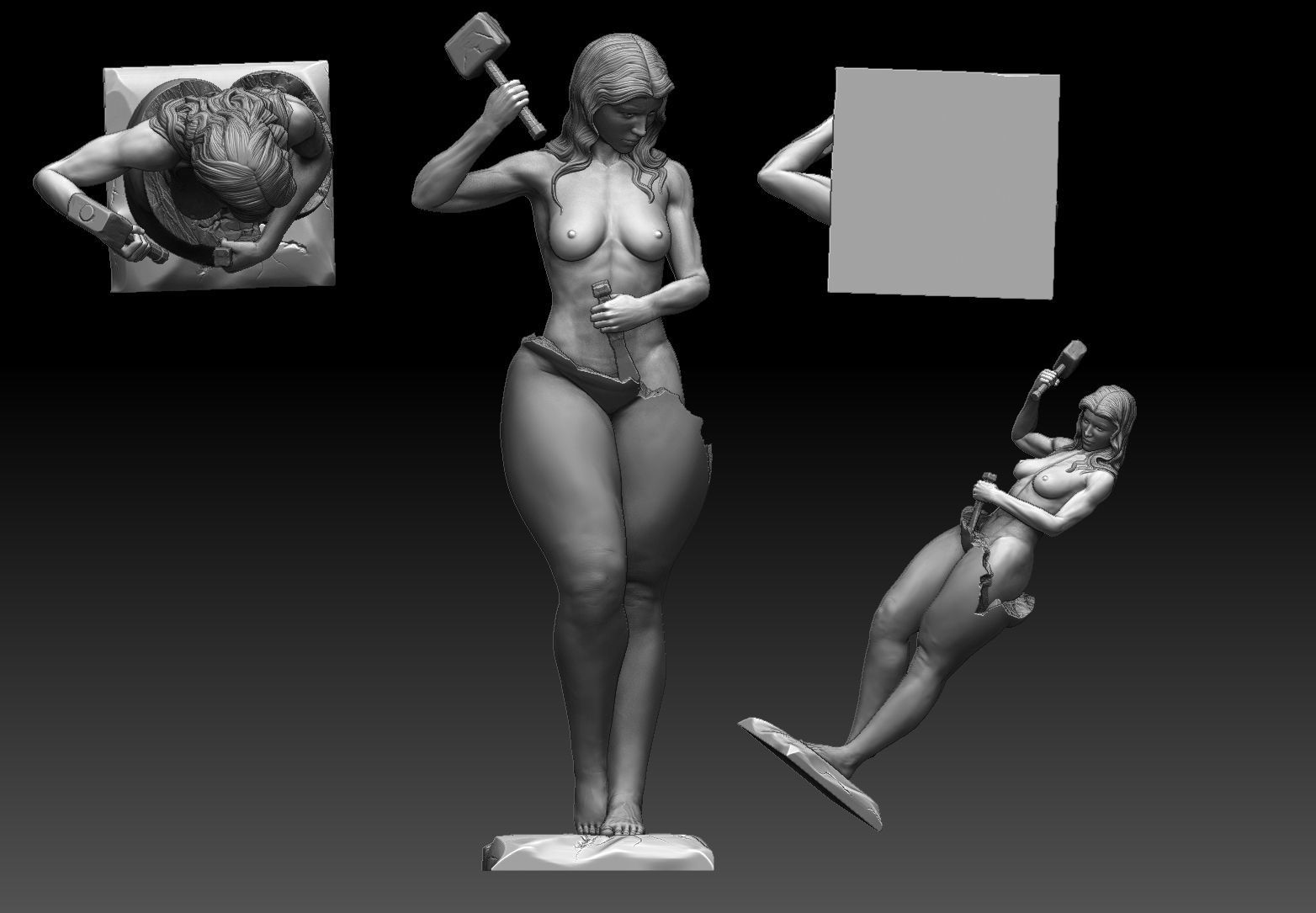 Woman Sport and fitness 3d model  3D print model_8