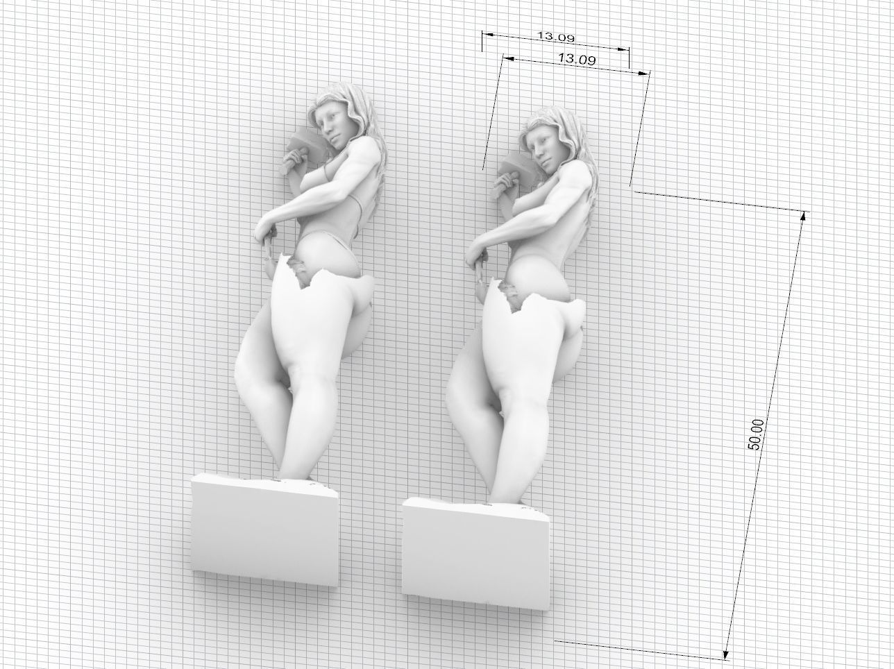 Woman Sport and fitness 3d model  3D print model_5