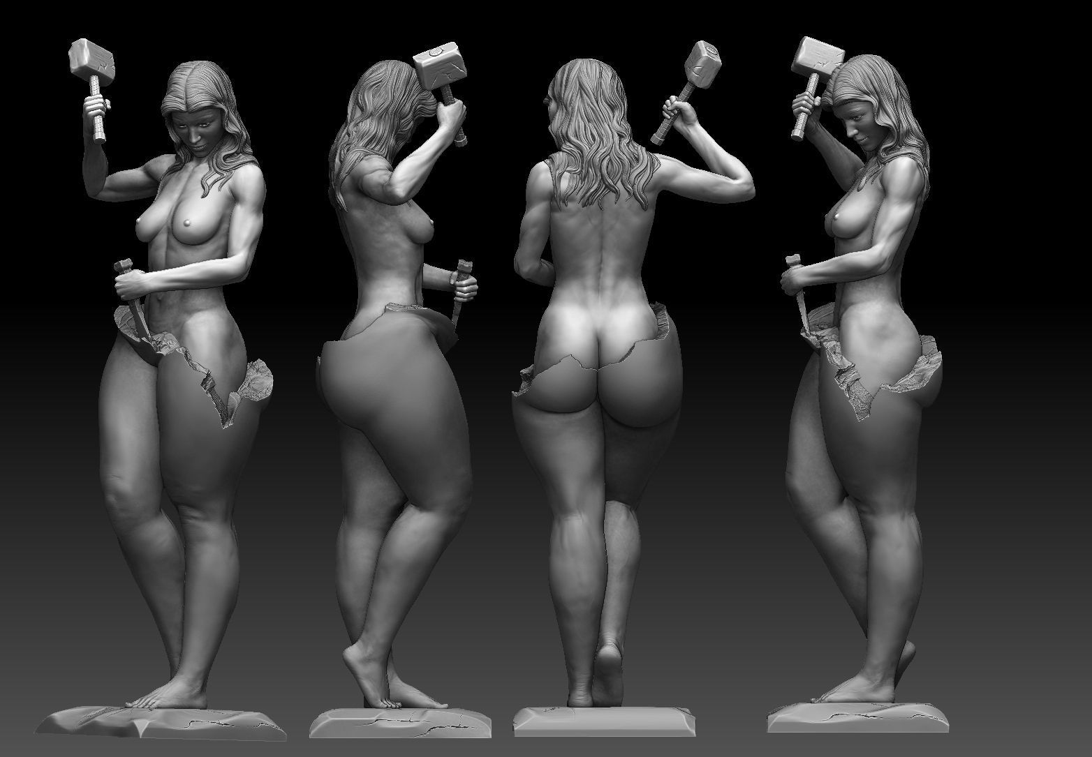 Woman Sport and fitness 3d model  3D print model_3