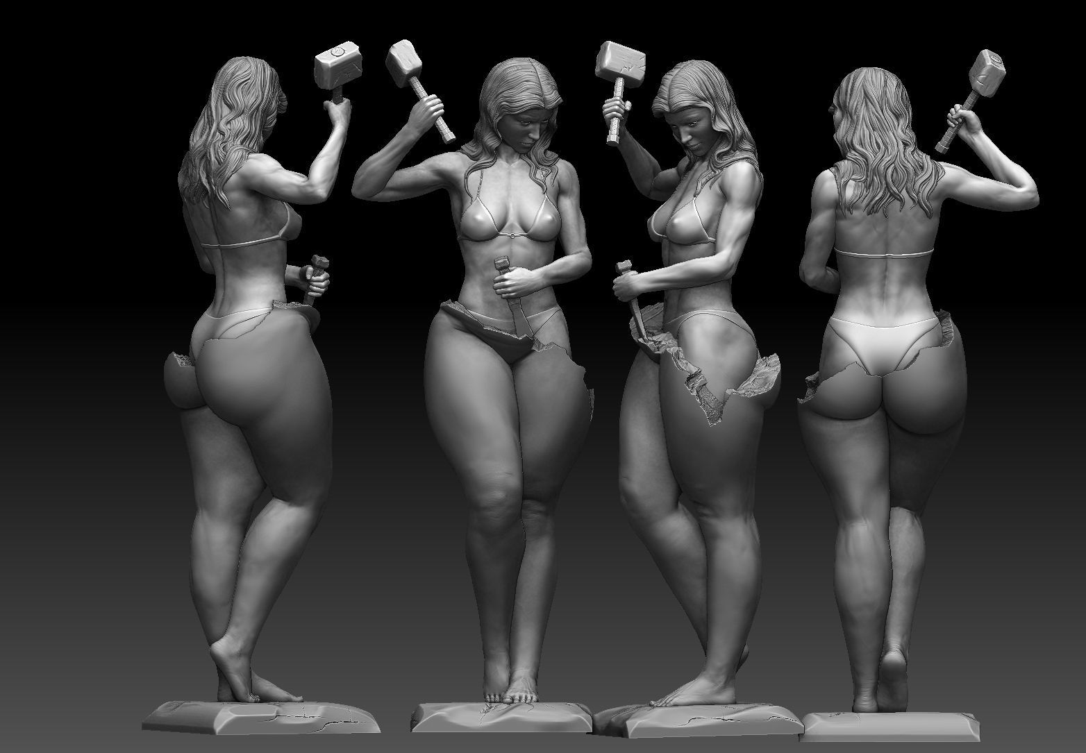 Woman Sport and fitness 3d model  3D print model_10