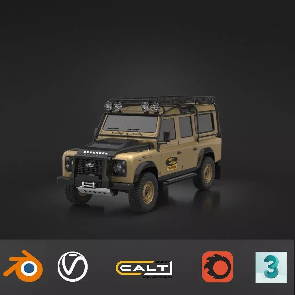 Land Rover Defender Low-poly 3D model