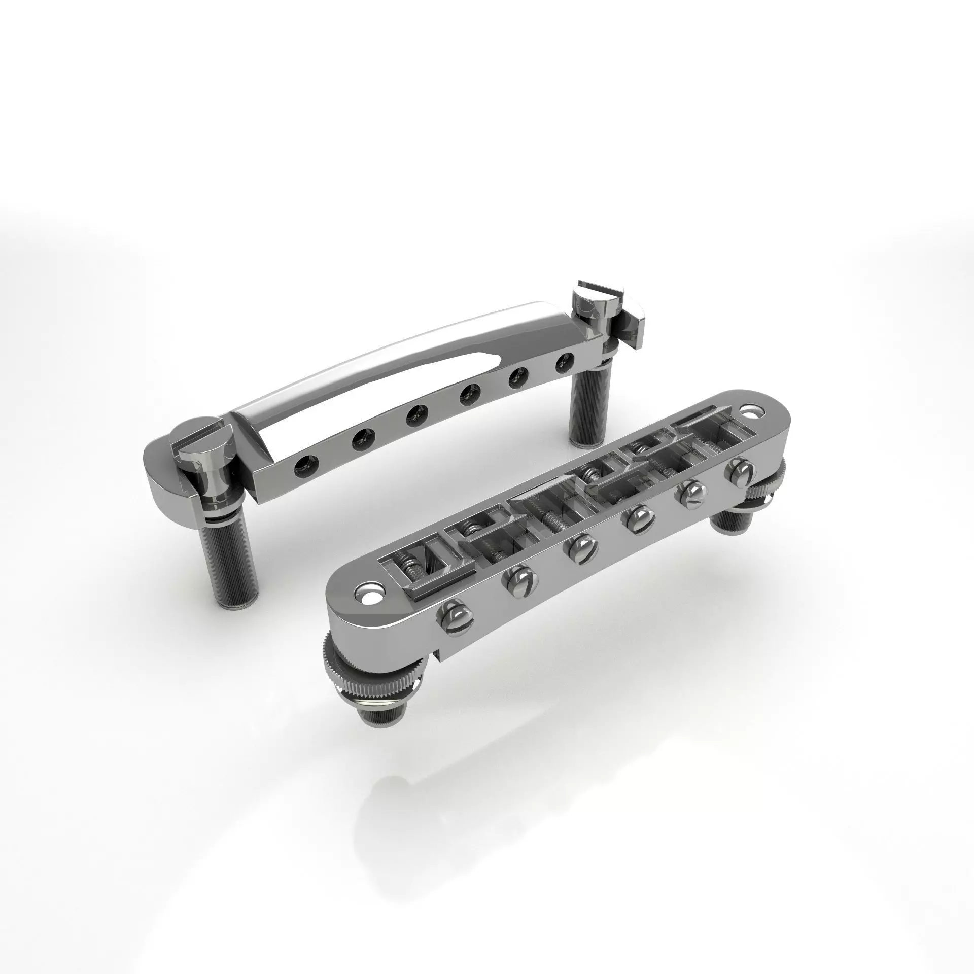 Tune O Matic Guitar Bridge Shaller 3D model