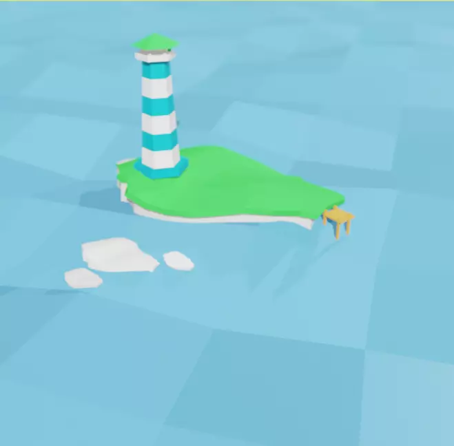 Island with lighthouse Free 3D model_0