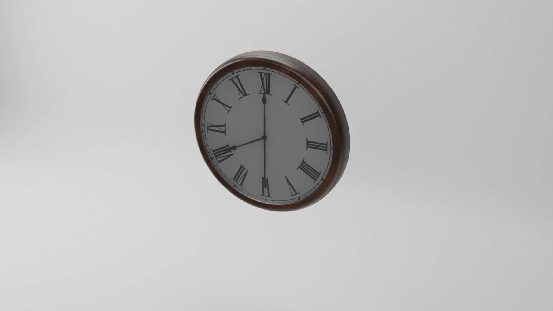 Clock hanging on wall Low-poly 3D model_1