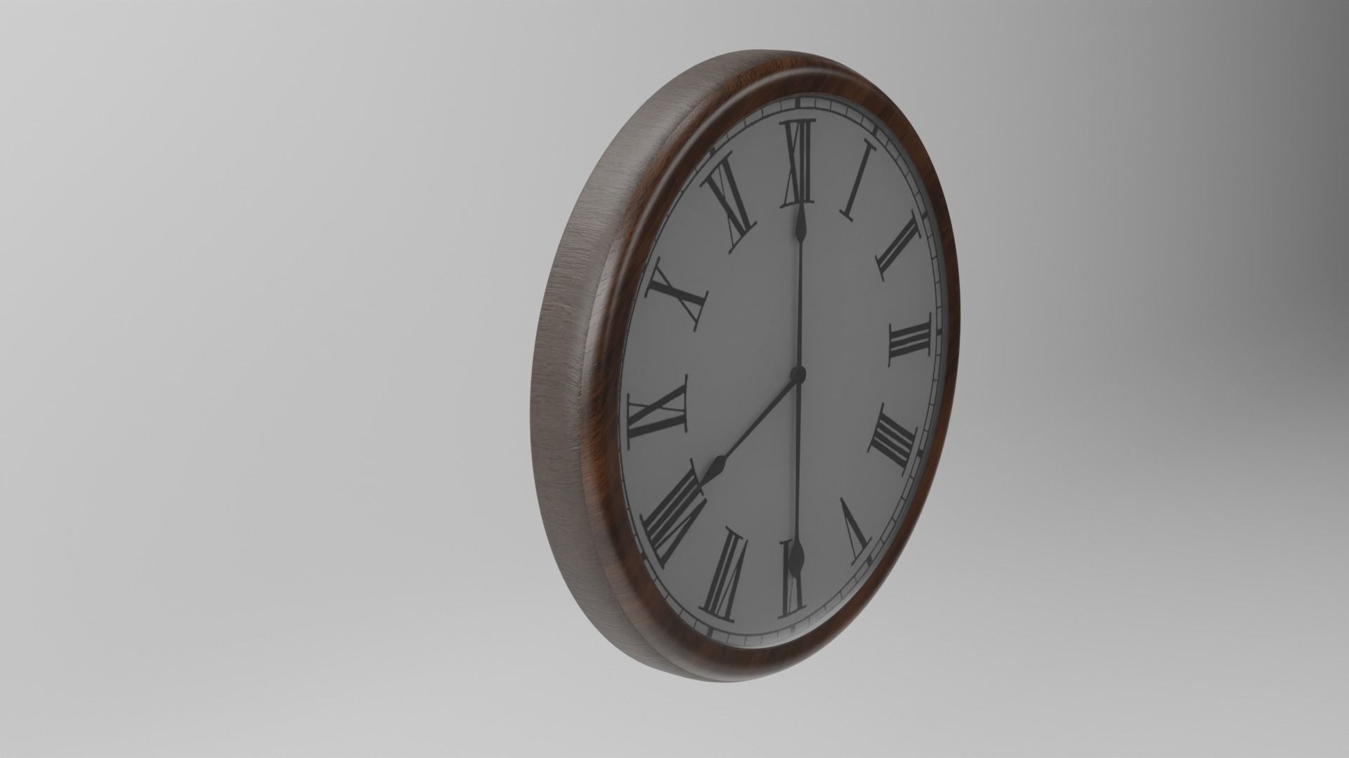 Clock hanging on wall Low-poly 3D model_2