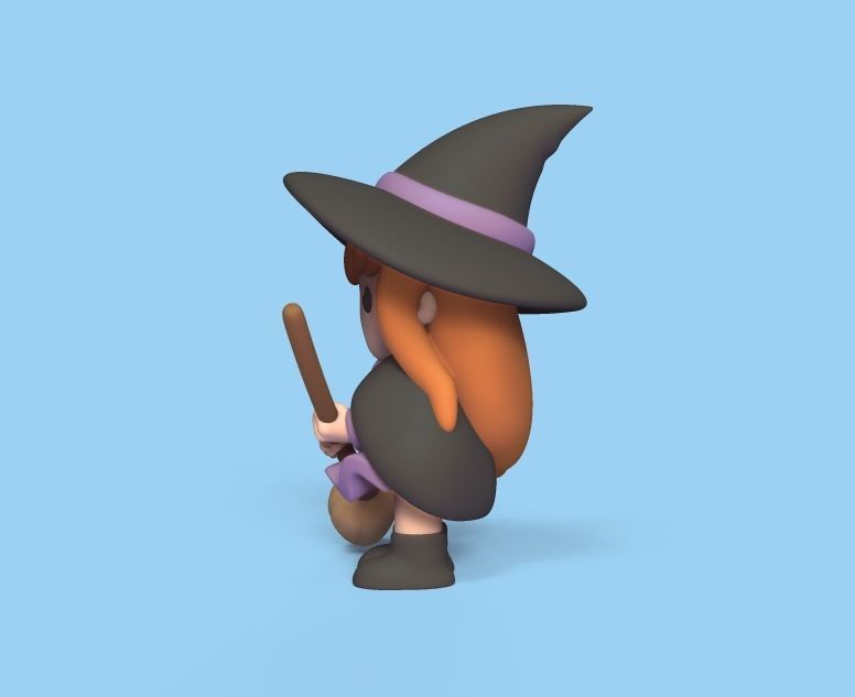 Cute Witch 3D print model_2