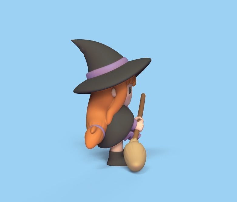 Cute Witch 3D print model_1